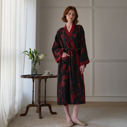 Ownkoti Large Ginkgo Leaf Cotton Kimono Robe - image 9