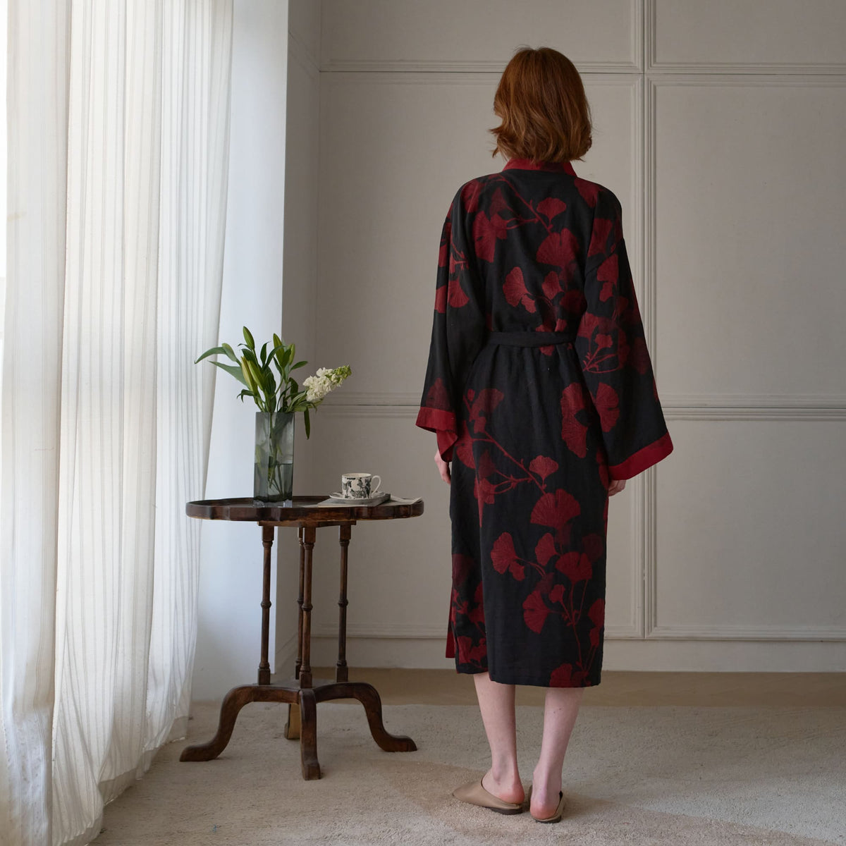 Ownkoti Large Ginkgo Leaf Cotton Kimono Robe - image 10