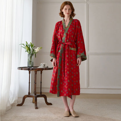 Ownkoti Two-Tone Ginkgo Cotton Gauze Kimono Robe - image 1