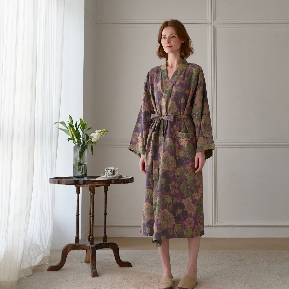 Ownkoti Peach Blossom Cotton Gauze Kimono Robe - image 8