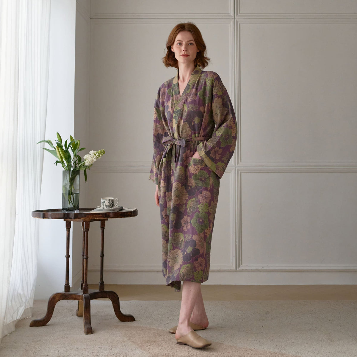 Ownkoti Peach Blossom Cotton Gauze Kimono Robe - image 2