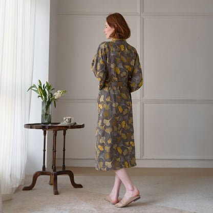 Ownkoti Ginkgo Biloba Cotton Gauze Kimono Robe - image 29