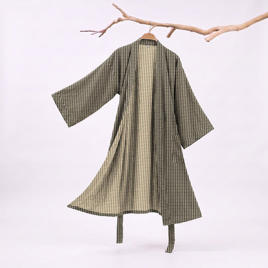 Ownkoti Geometric Chevron Cotton Jacquard Kimono Robe - image 0