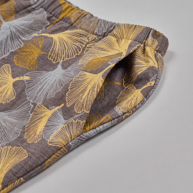 Ownkoti Ginkgo Leaf Notch Collar Pajama Set - image 10