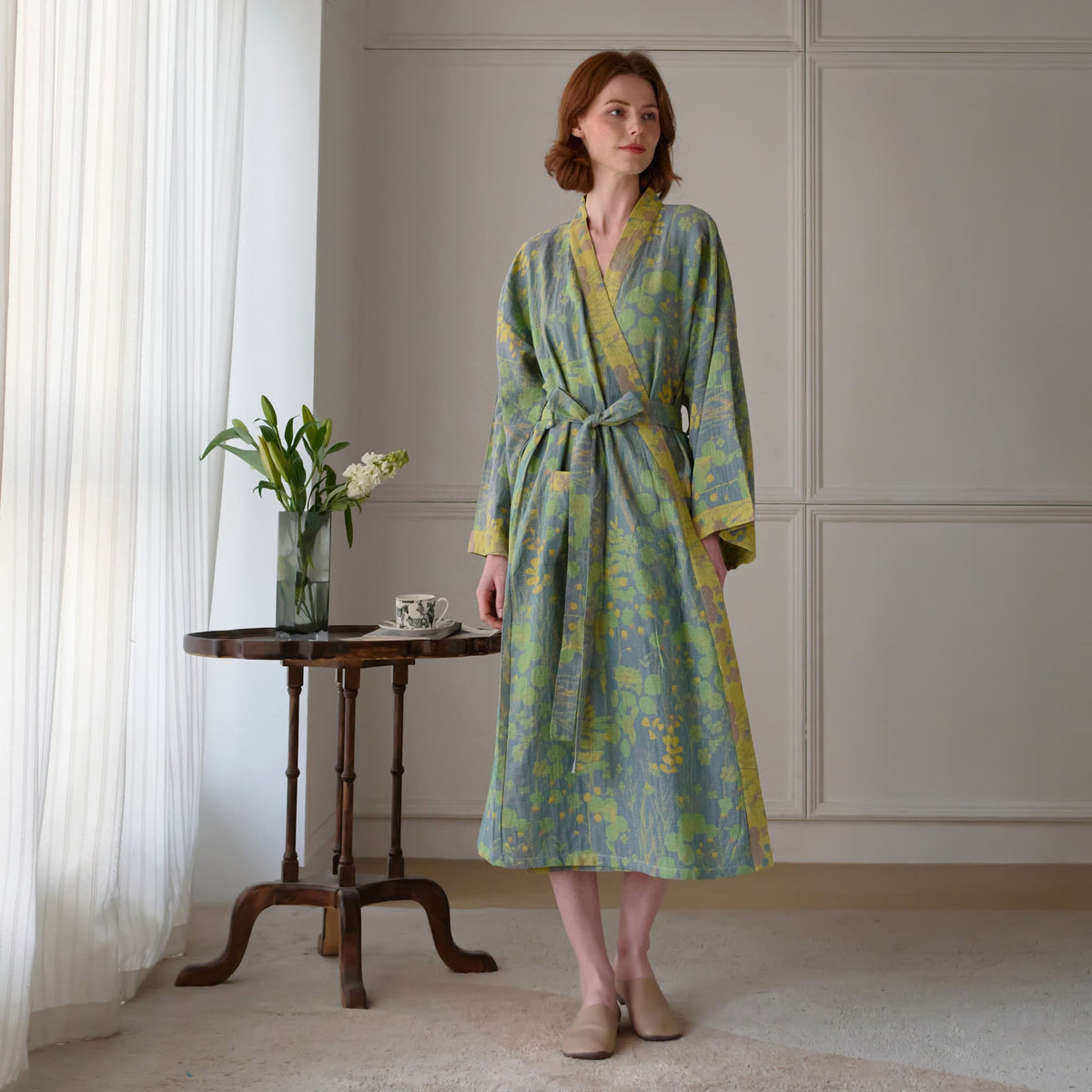 Ownkoti Lotus Organic Cotton Gauze Kimono Robe - image 14