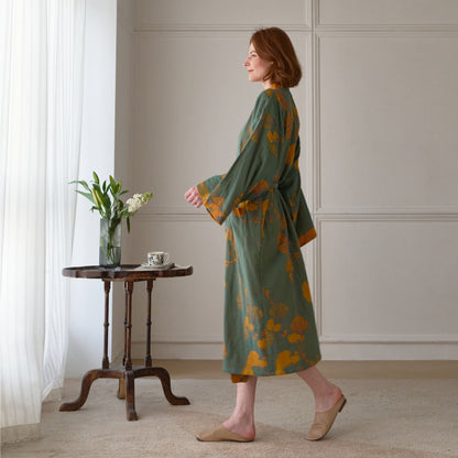 Ownkoti Large Ginkgo Leaf Cotton Kimono Robe - image 36