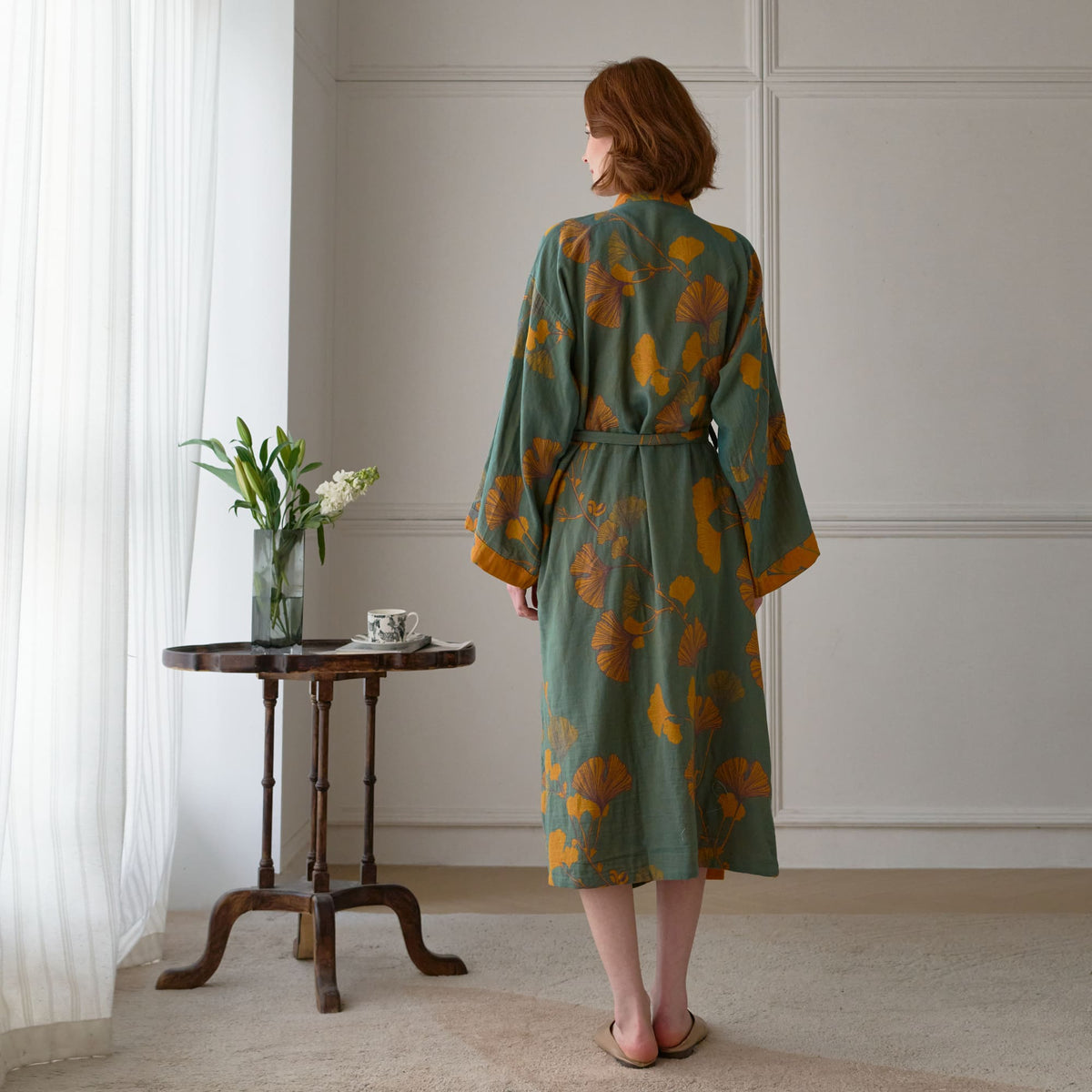 Ownkoti Large Ginkgo Leaf Cotton Kimono Robe - image 37