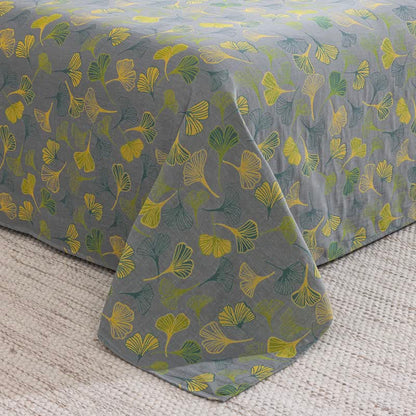 Ownkoti Vintage Green Ginkgo Leaf Cotton Reversible Bedding Set - image 19