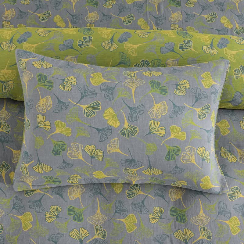 Ownkoti Vintage Green Ginkgo Leaf Cotton Reversible Bedding Set - image 20