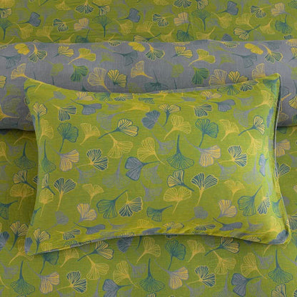 Ownkoti Vintage Green Ginkgo Leaf Cotton Reversible Bedding Set - image 8