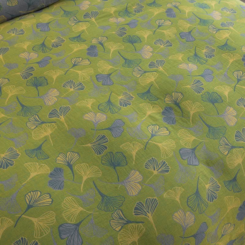 Ownkoti Vintage Green Ginkgo Leaf Cotton Reversible Bedding Set - image 15