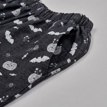Ownkoti Halloween Pumpkin Bat Cotton Gauze Loungewear Set - image 5