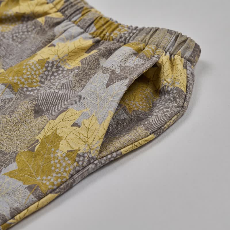 Ownkoti Fall Maple Leaf Cotton Loungewear Set - image 26