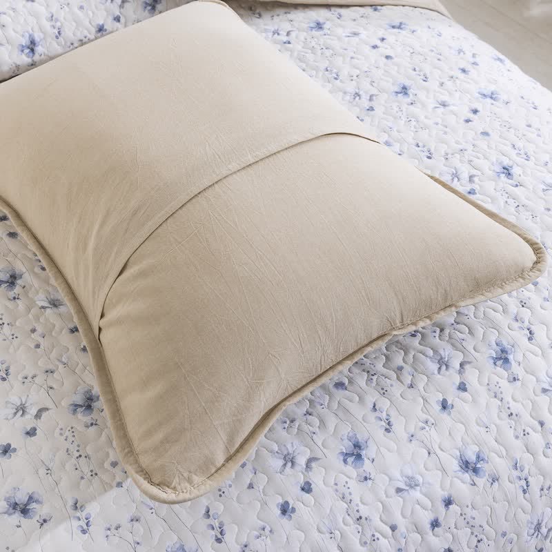 Ownkoti Blue Watercolor Flower Cotton Quilt Set - image 7