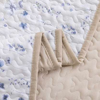 Ownkoti Blue Watercolor Flower Cotton Quilt Set - image 4