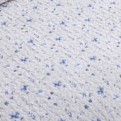 Ownkoti Blue Watercolor Flower Cotton Quilt Set - image 10
