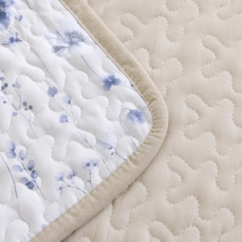 Ownkoti Blue Watercolor Flower Cotton Quilt Set - image 5