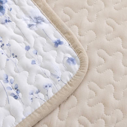 Ownkoti Blue Watercolor Flower Cotton Quilt Set - image 5