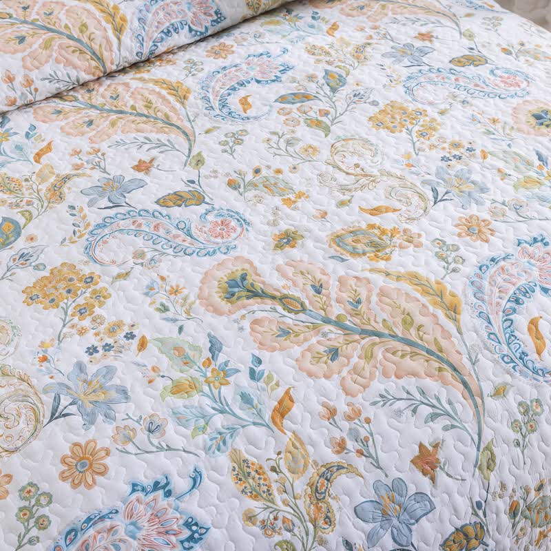 Ownkoti Country Style Multicolor Flower Cotton Quilt Set - image 9