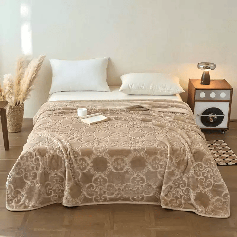 Ownkoti Multi-color Luxury Raschel Fleece Blanket - Oatmeal - Blanket - 79" x 91" - image 15