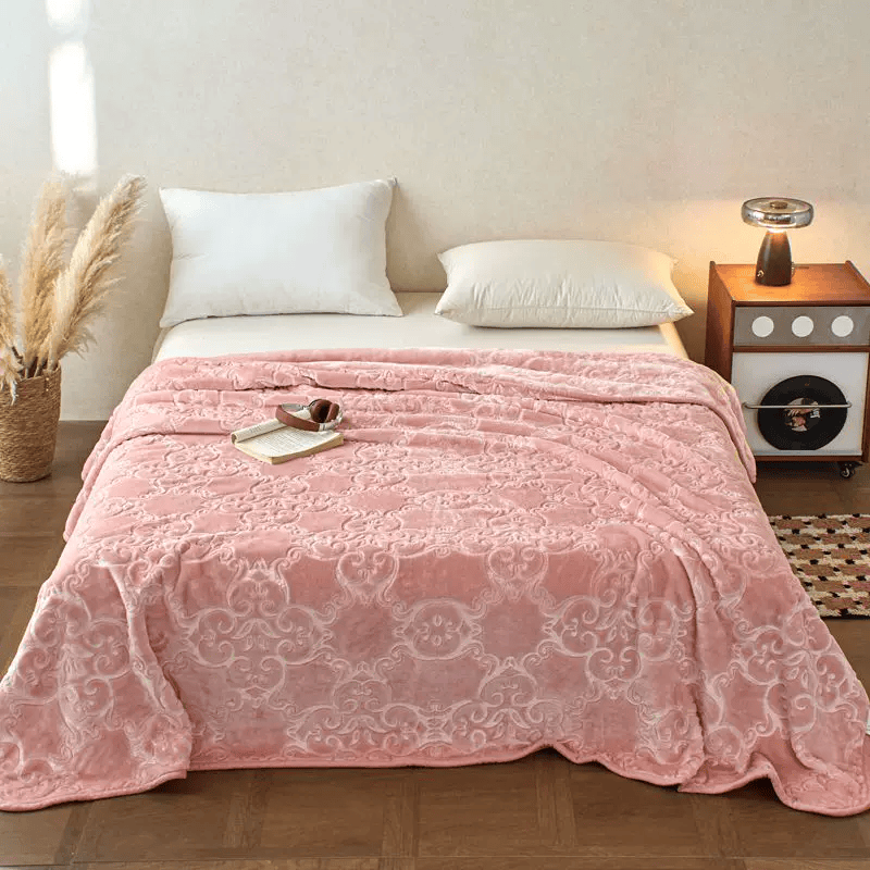 Ownkoti Multi-color Luxury Raschel Fleece Blanket - Pink - Blanket - 79" x 91" - image 5
