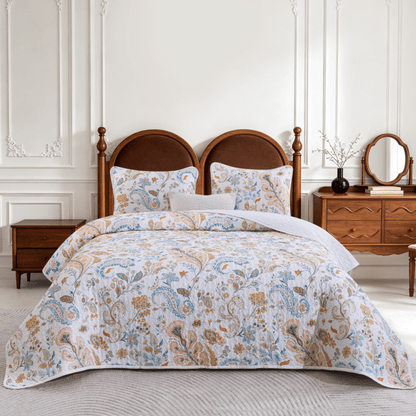 Ownkoti Country Style Multicolor Flower Cotton Quilt Set - image 3