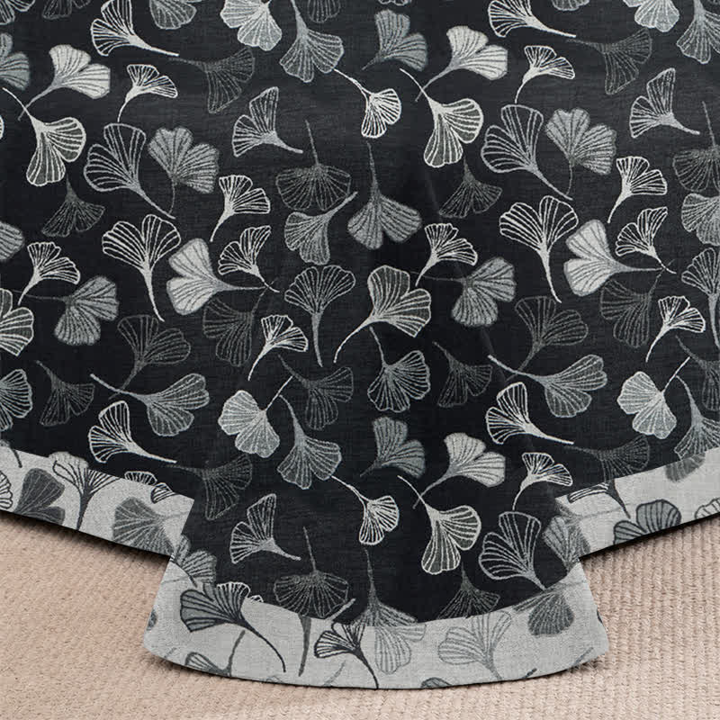 Ownkoti Vintage Black Ginkgo Leaf Reversible Cotton Bedding Set - image 3