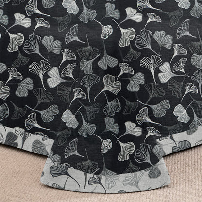 Ownkoti Vintage Black Ginkgo Leaf Reversible Cotton Bedding Set - image 3