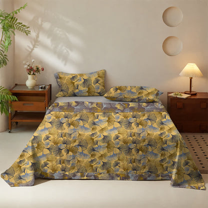 Ownkoti Golden Ginkgo Leaf Cotton Bedding Set - image 2