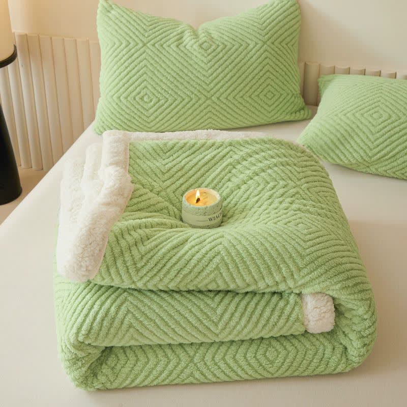 Ownkoti Geometric Diamond Coral Fleece Throw Blanket - image 26