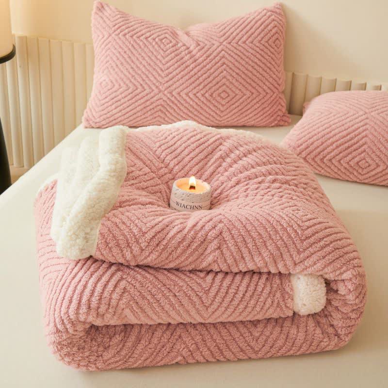 Ownkoti Geometric Diamond Coral Fleece Throw Blanket - image 12