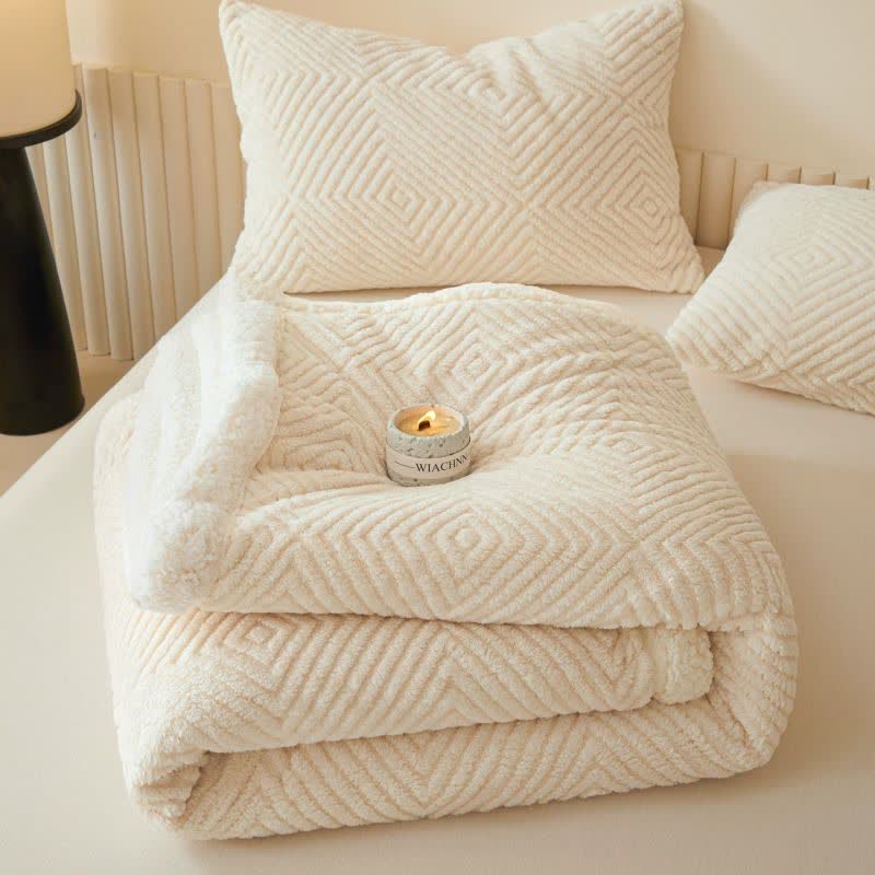 Ownkoti Geometric Diamond Coral Fleece Throw Blanket - image 9