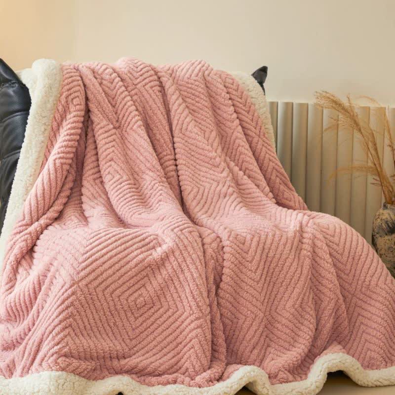Ownkoti Geometric Diamond Coral Fleece Throw Blanket - image 11