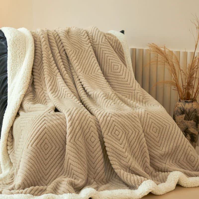 Ownkoti Geometric Diamond Coral Fleece Throw Blanket - image 20