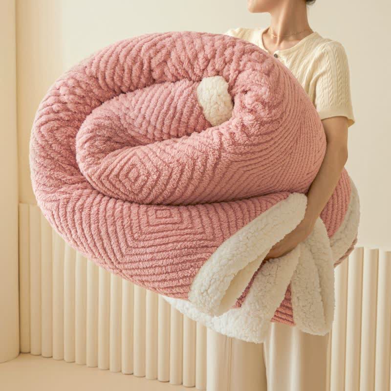 Ownkoti Geometric Diamond Coral Fleece Throw Blanket - Pink - 79" x 91" - image 10