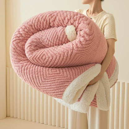Ownkoti Geometric Diamond Coral Fleece Throw Blanket - Pink - 79" x 91" - image 10