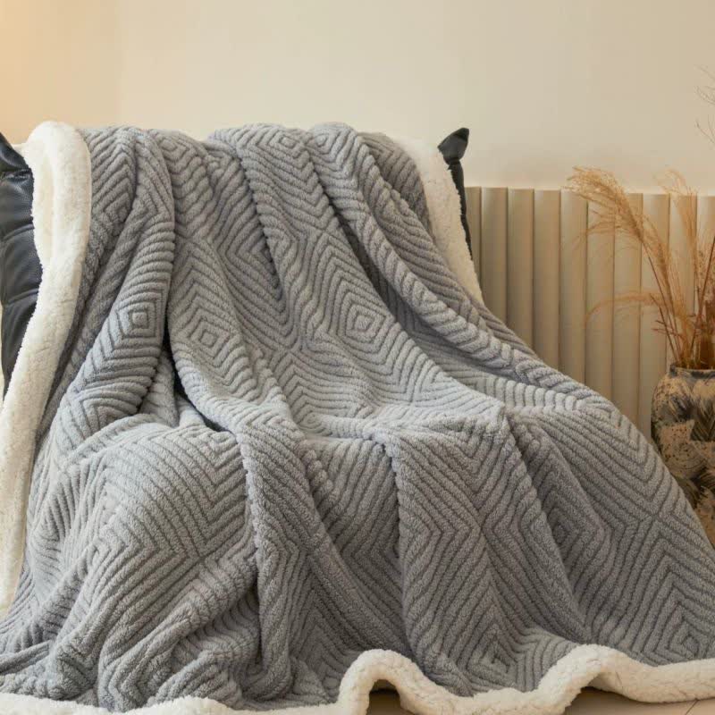Ownkoti Geometric Diamond Coral Fleece Throw Blanket - image 33