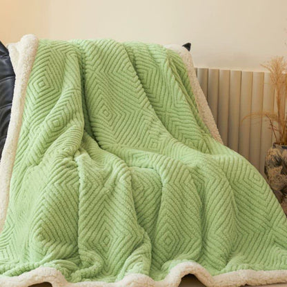 Ownkoti Geometric Diamond Coral Fleece Throw Blanket - image 25