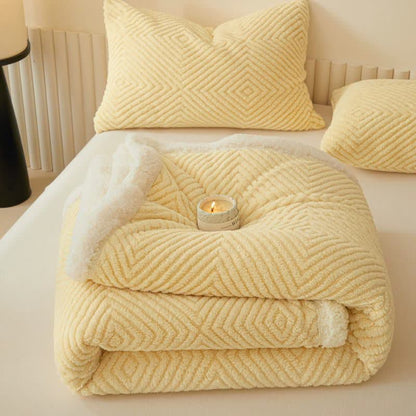 Ownkoti Geometric Diamond Coral Fleece Throw Blanket - image 2