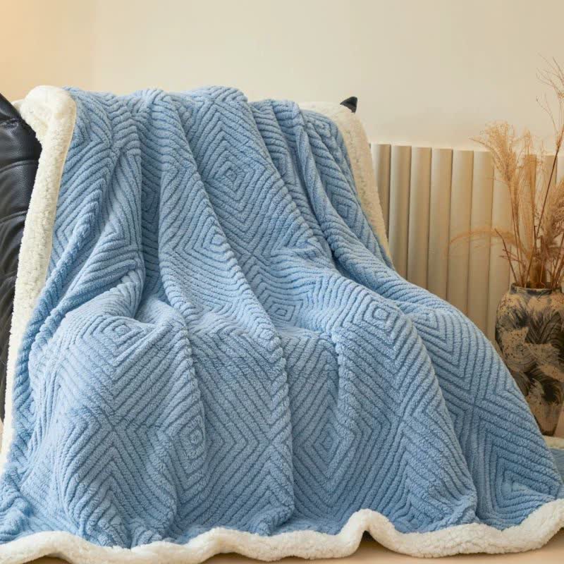 Ownkoti Geometric Diamond Coral Fleece Throw Blanket - image 16