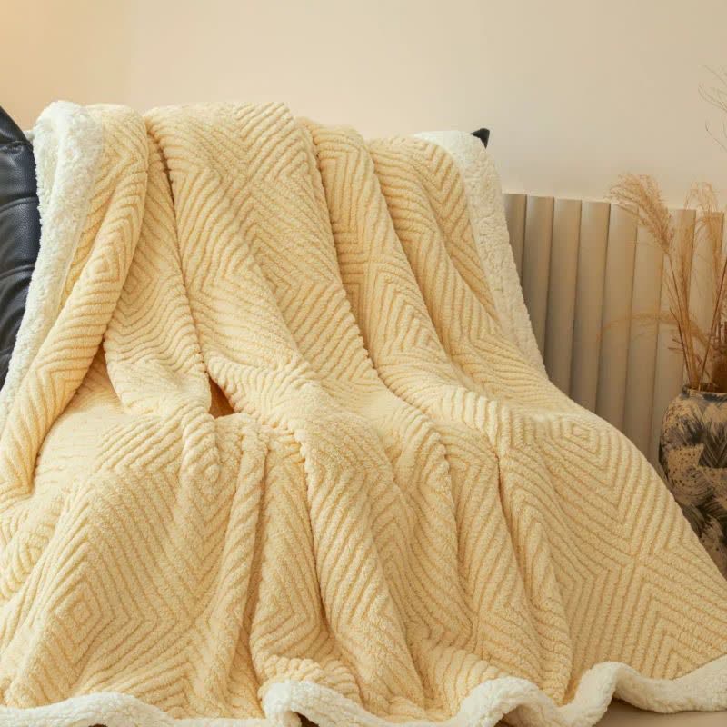 Ownkoti Geometric Diamond Coral Fleece Throw Blanket - image 1