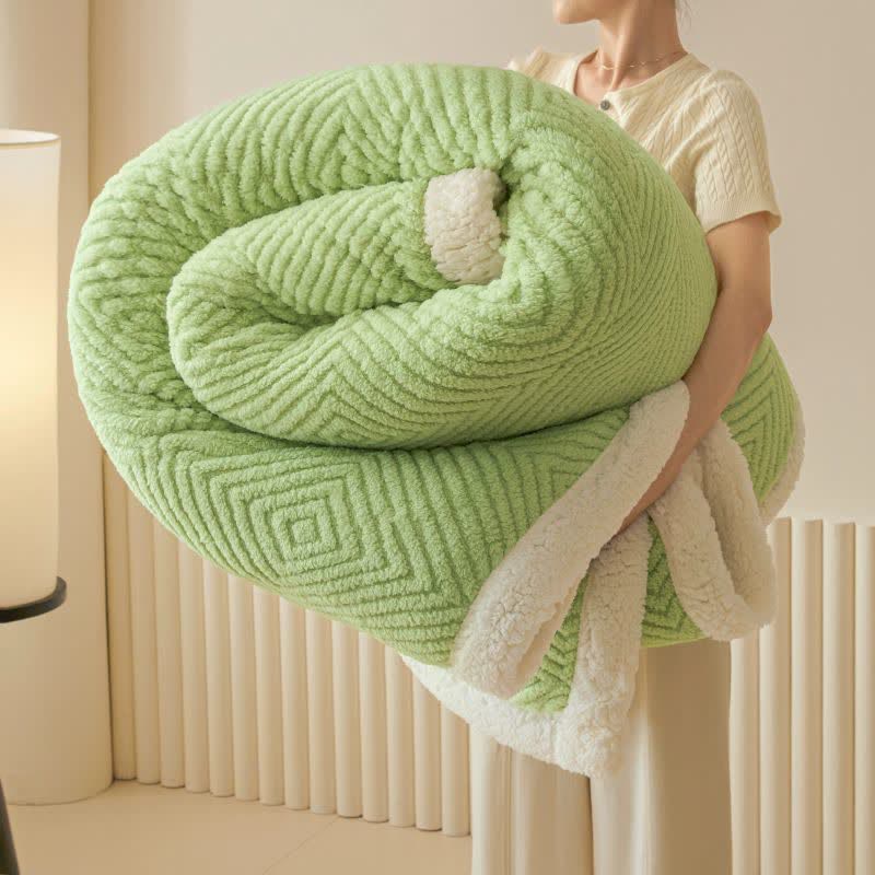 Ownkoti Geometric Diamond Coral Fleece Throw Blanket - Green - 79" x 91" - image 24