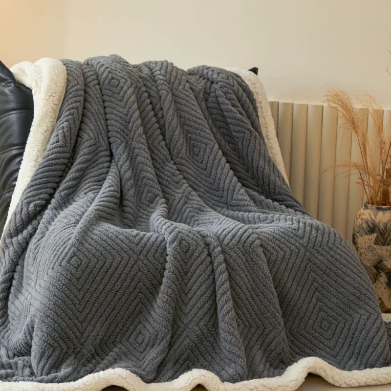 Ownkoti Geometric Diamond Coral Fleece Throw Blanket - image 29
