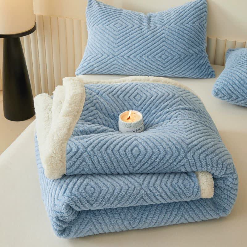 Ownkoti Geometric Diamond Coral Fleece Throw Blanket - image 17