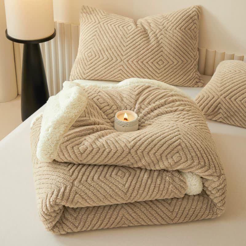 Ownkoti Geometric Diamond Coral Fleece Throw Blanket - image 21