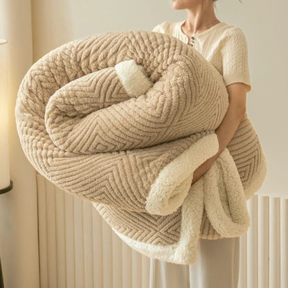 Ownkoti Geometric Diamond Coral Fleece Throw Blanket - Camel - 79" x 91" - image 19