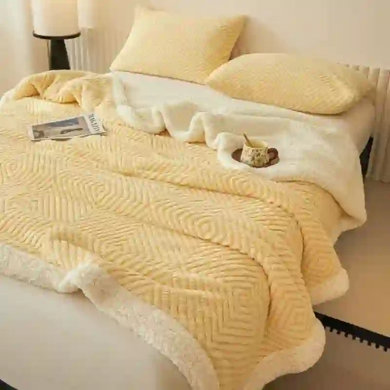 Ownkoti Geometric Diamond Coral Fleece Throw Blanket - image 4