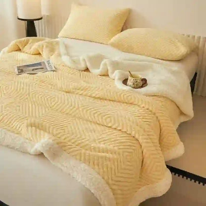 Ownkoti Geometric Diamond Coral Fleece Throw Blanket - image 4