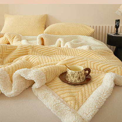 Ownkoti Geometric Diamond Coral Fleece Throw Blanket - image 3