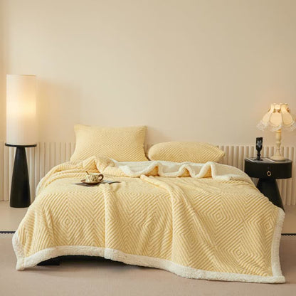 Ownkoti Geometric Diamond Coral Fleece Throw Blanket - image 6
